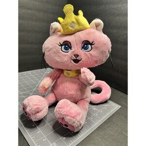 Animal Alley CATRINA Princess Cat Pink  Sitting Plush Yellow Crown VTG